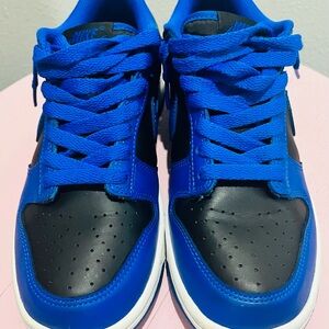 Vibrant Blue & Black Big Boys Size 6 Nike Dunk Lows - Excellent used condition!
